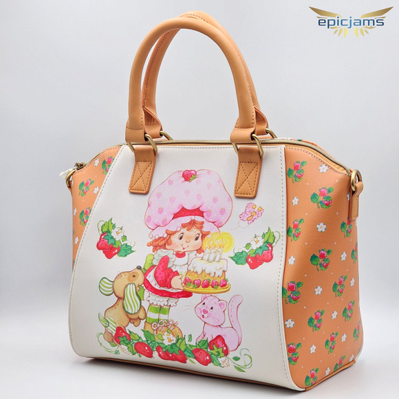 Loungefly Strawberry Shortcake & Friends Birthday Satchel Bag Purse New - Picture 3 of 5